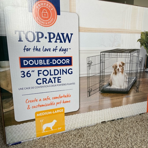 Double Door 36” Folding Dog Cage